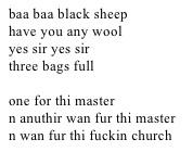 baa baa black sheep